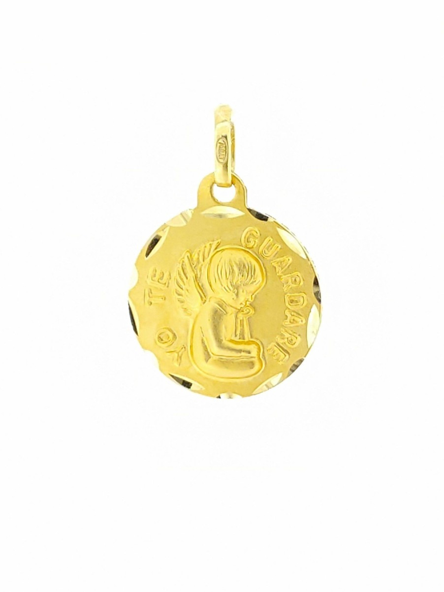 Medallas Montoro | Medalla Oro 18K. Ngel De La Guarda 16Mm.