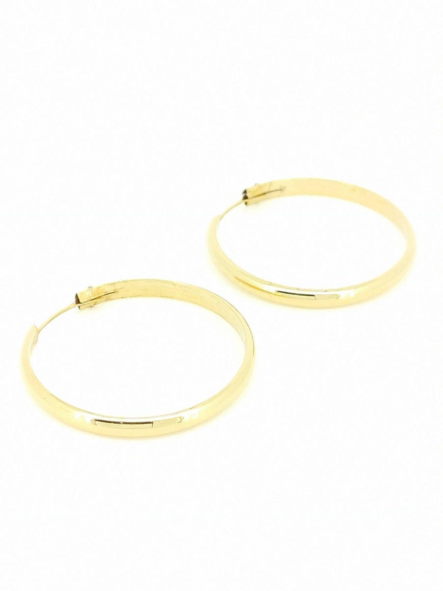 Pendientes Montoro | Argollas Oro 18K Media Ca A Lisa 24Mm