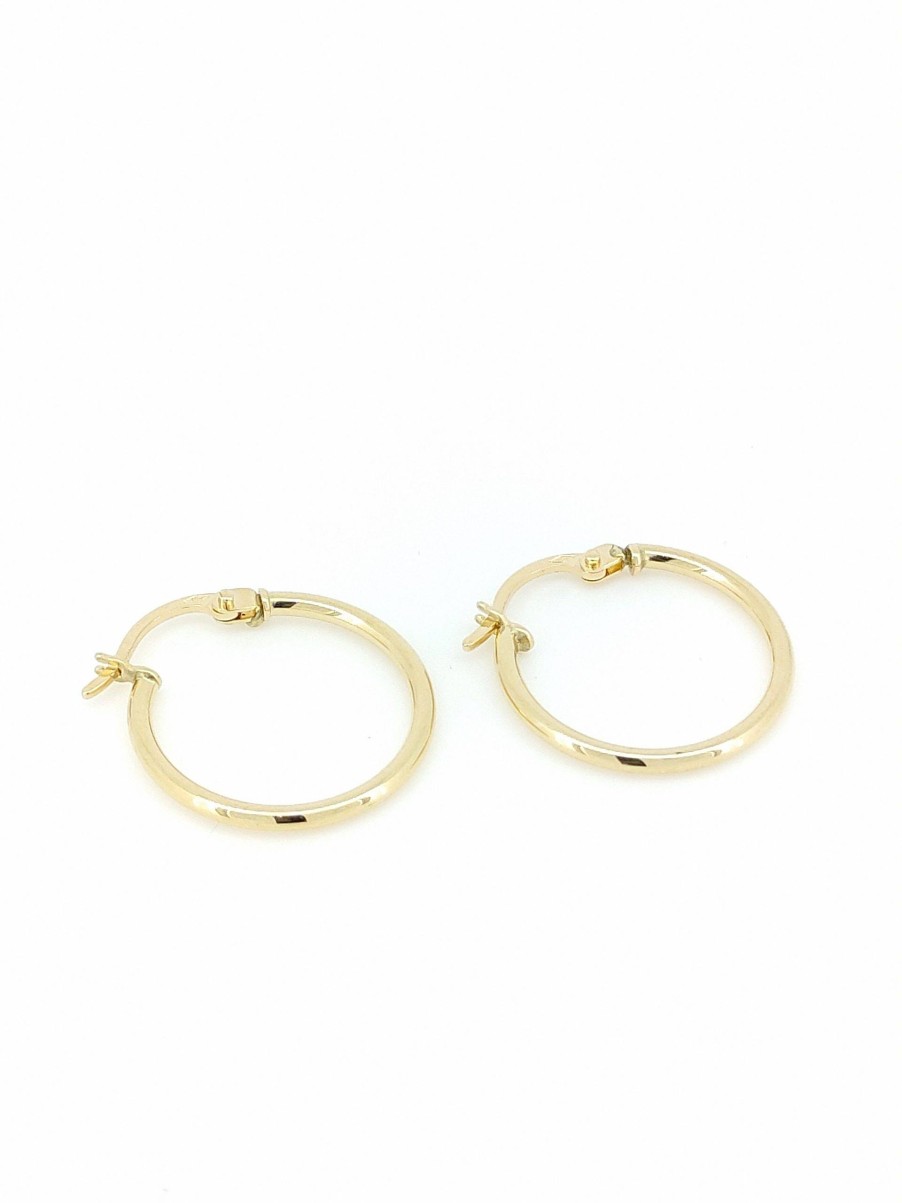 Pendientes Montoro | Argollas Oro 18K. Tubo Liso 15Mm.