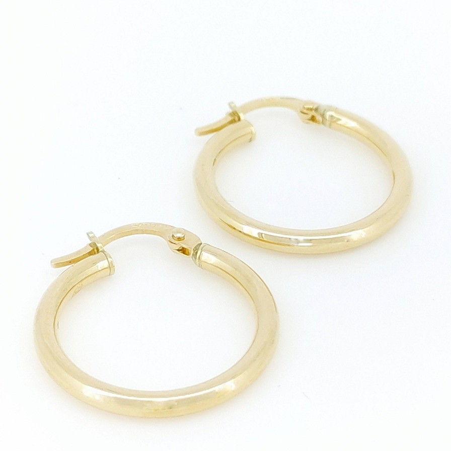 Pendientes Montoro | Argollas Oro 18K. Tubo Liso 15Mm.