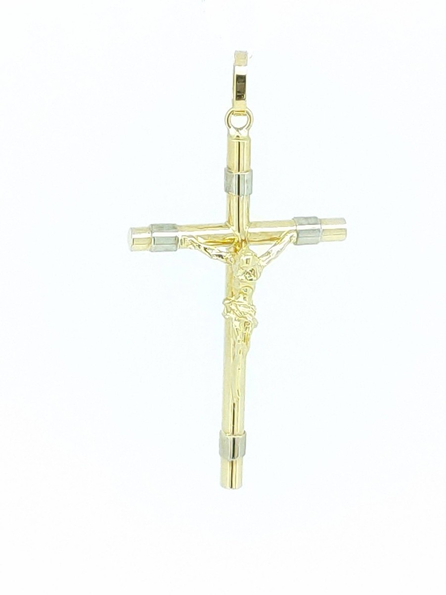 Cruces Montoro | Cruz Oro 18K. Bicolor Con Cristo.