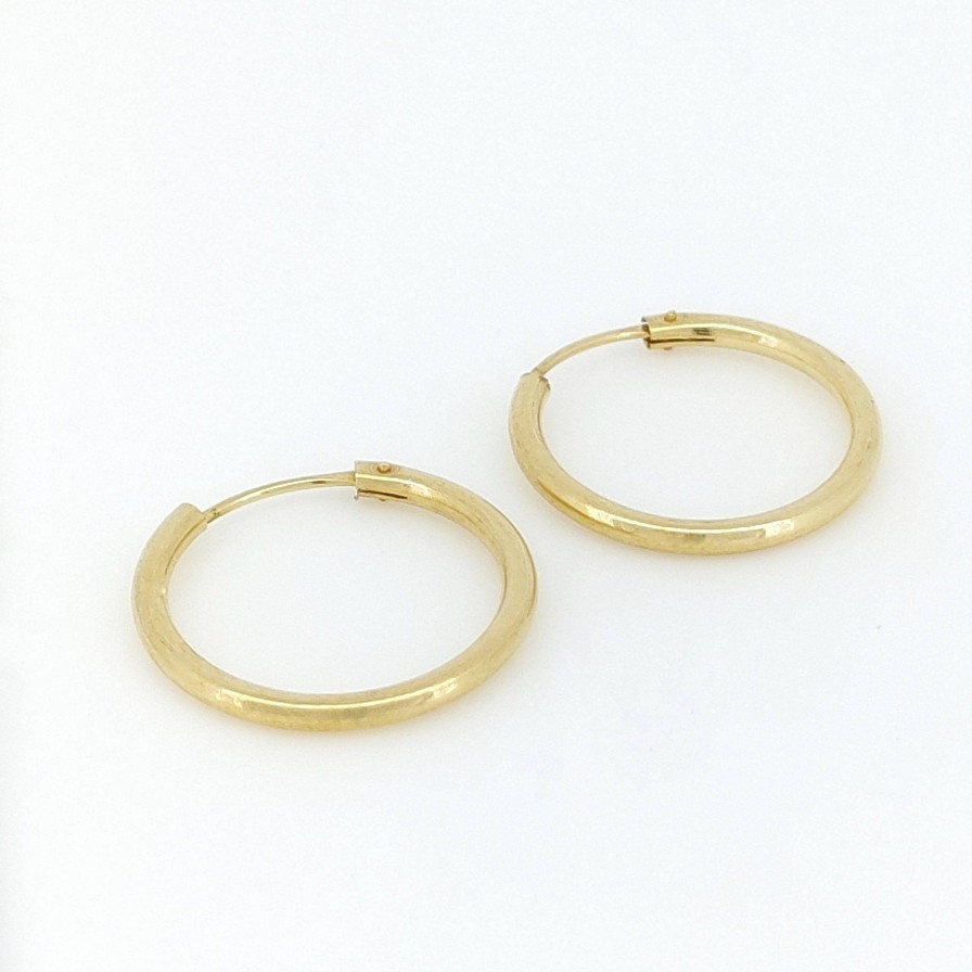 Pendientes Montoro | Argollas Oro 18K. Tubo Liso 16Mm