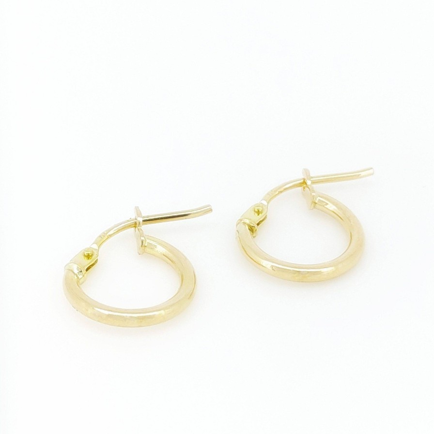 Pendientes Montoro | Argollas Oro 18K. Tubo 7Mm. Cierre V