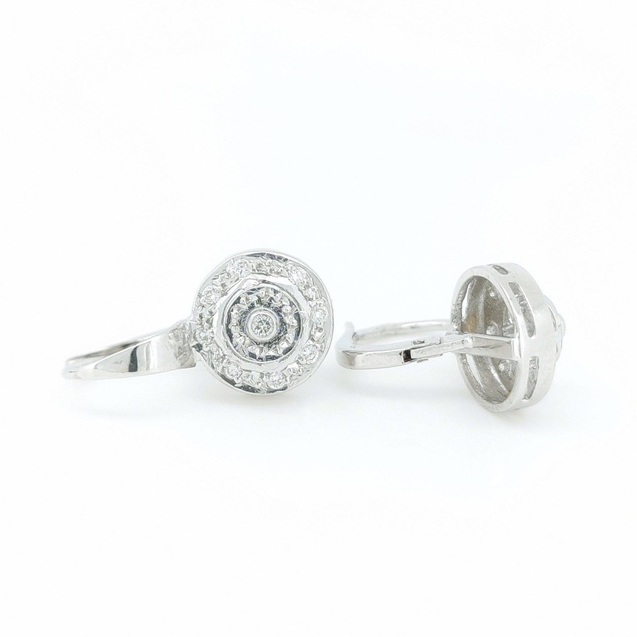 Pendientes Montoro | Pendientes Oro Blanco 18K Con Diamantes 0,17 Kts.